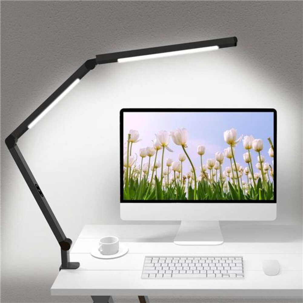 LED Desk Lamp with Clamp, Architect Desk Lamp with Dual Light and Adjustable